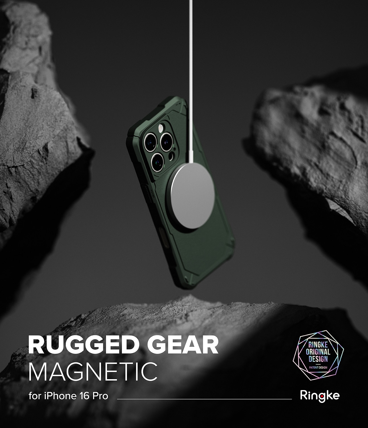 Rugged Gear Magnetic Funda iPhone 16 Pro Black