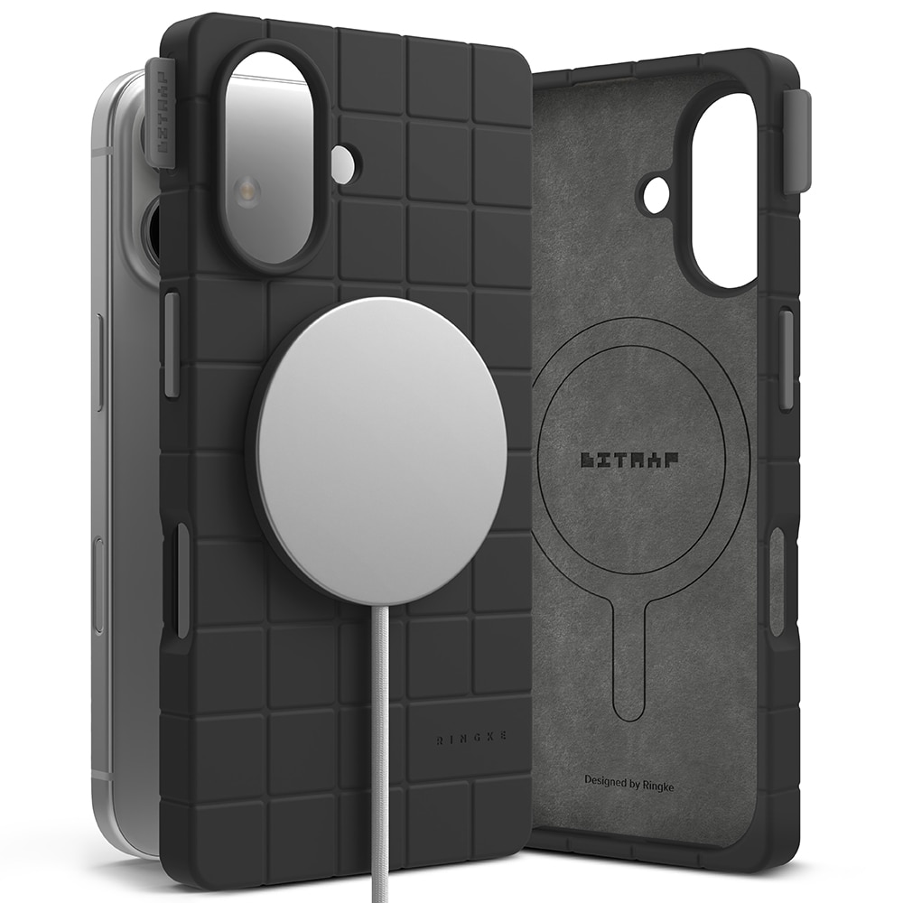 Bitmap Silicone Magnetic Funda iPhone 16 Black