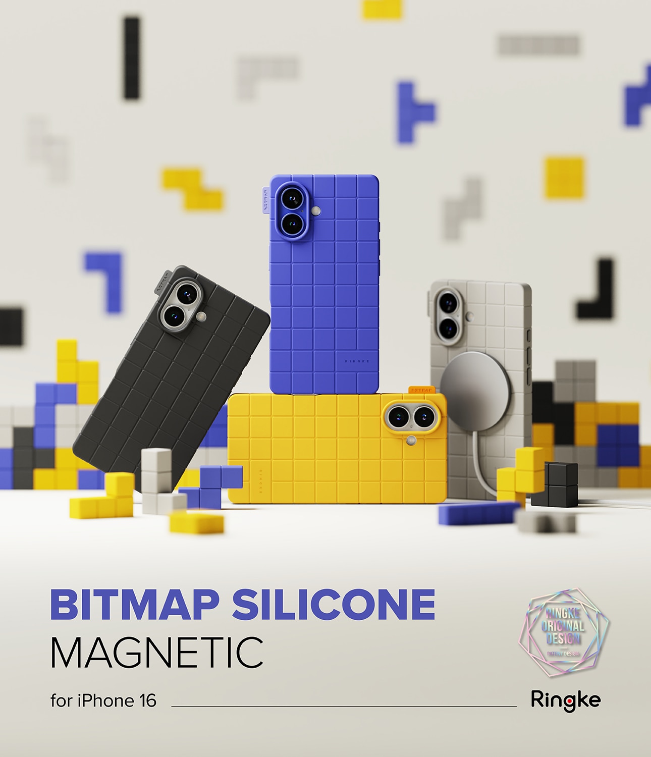 Bitmap Silicone Magnetic Funda iPhone 16 Black