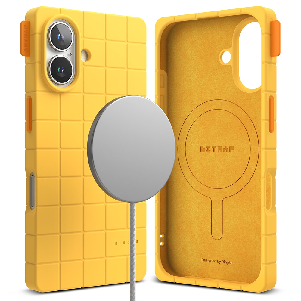 Bitmap Silicone Magnetic Funda iPhone 16 Yellow