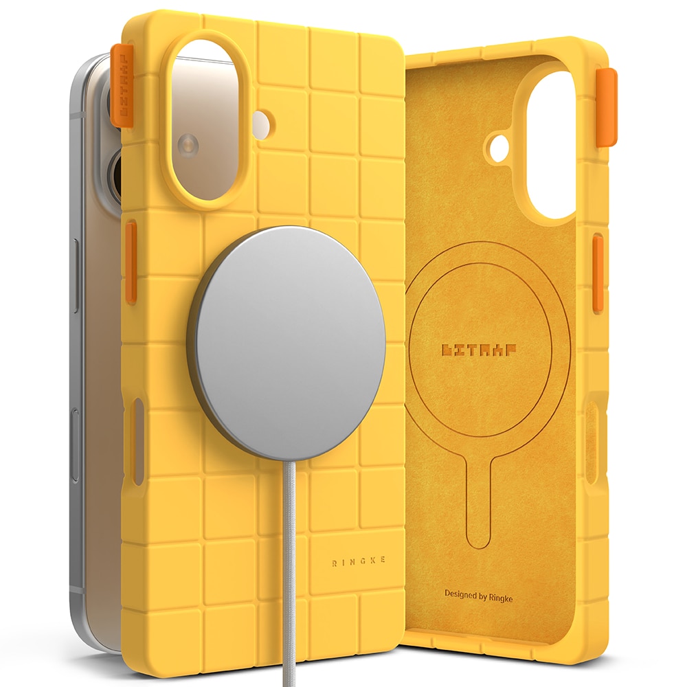 Bitmap Silicone Magnetic Funda iPhone 16 Yellow