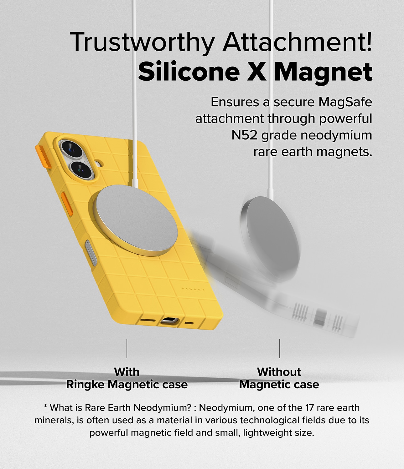 Bitmap Silicone Magnetic Funda iPhone 16 Yellow