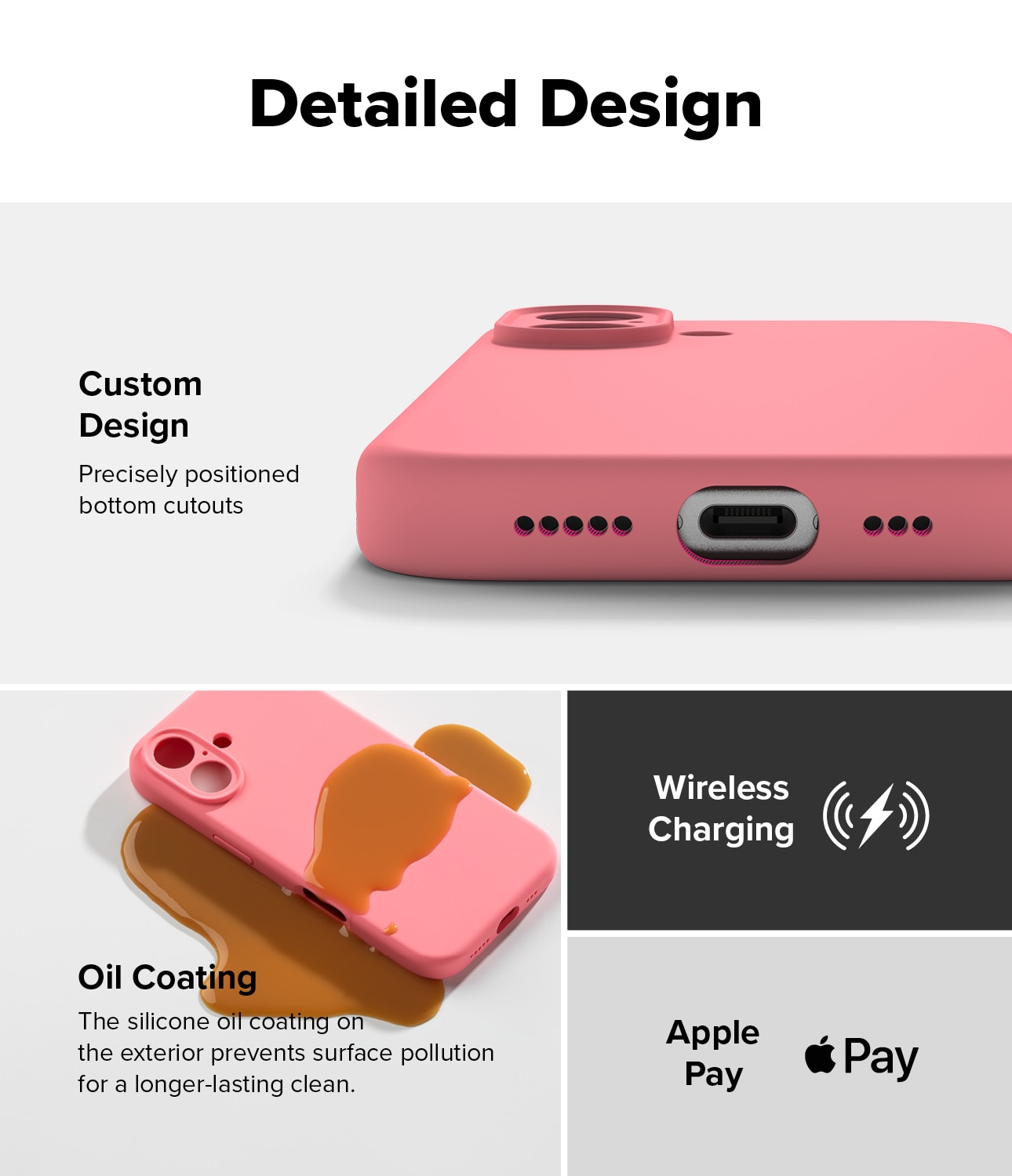 Silicone Magnetic Funda iPhone 16 Pink