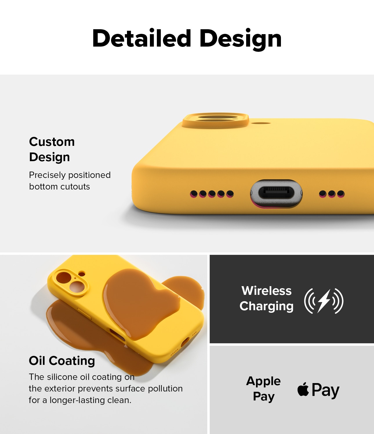 Silicone Magnetic Funda iPhone 16 Yellow