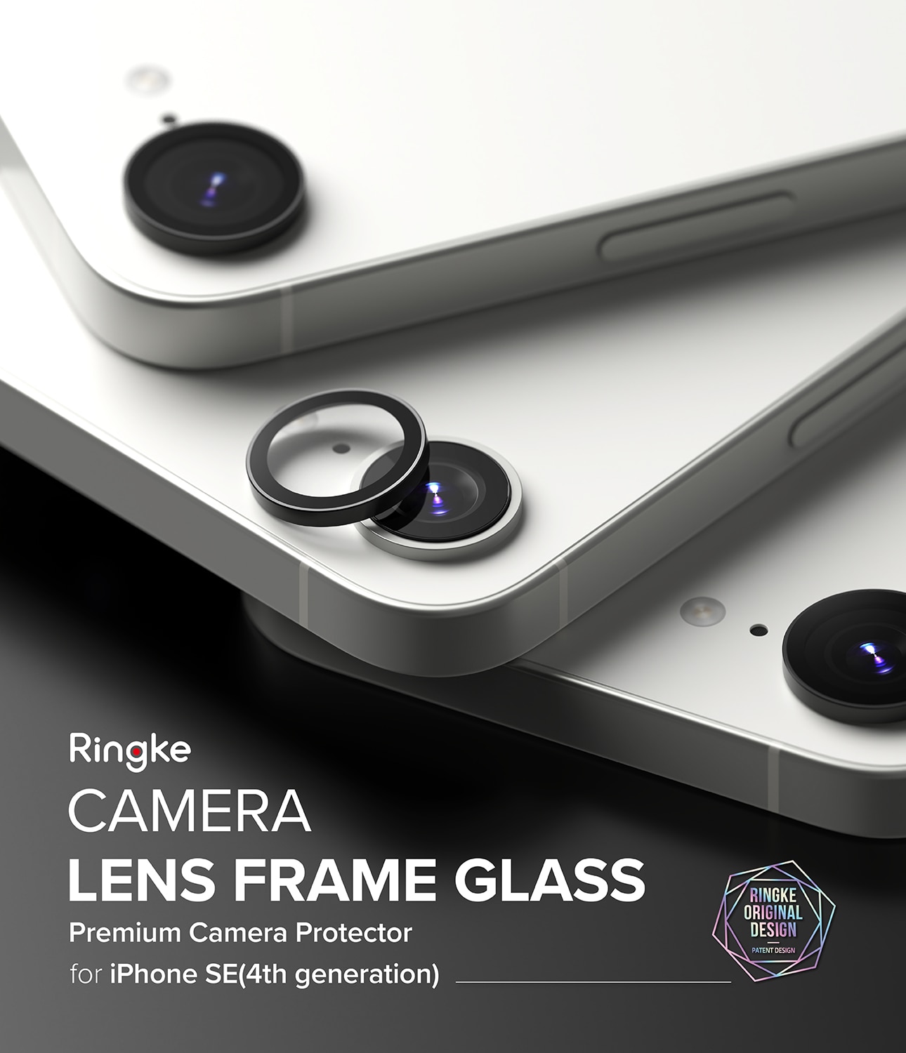 Camera Lens Frame Glass (2 piezas) iPhone SE 4 Black