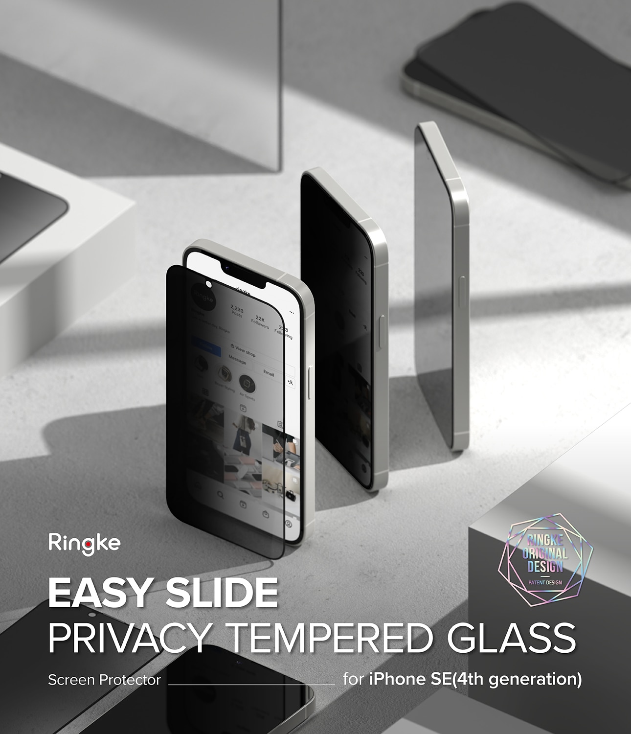 Easy Slide Privacy Glass (2 piezas) iPhone SE 4