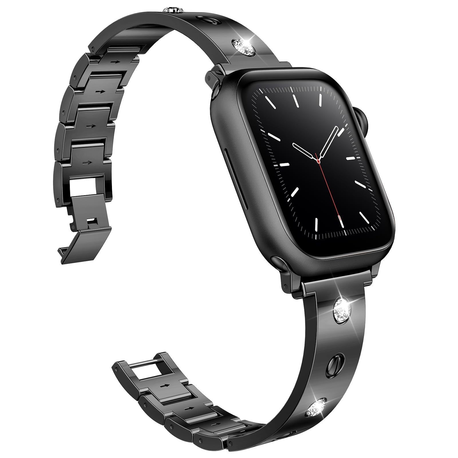 Correa Bangle Diamond Apple Watch 41mm Series 8, negro