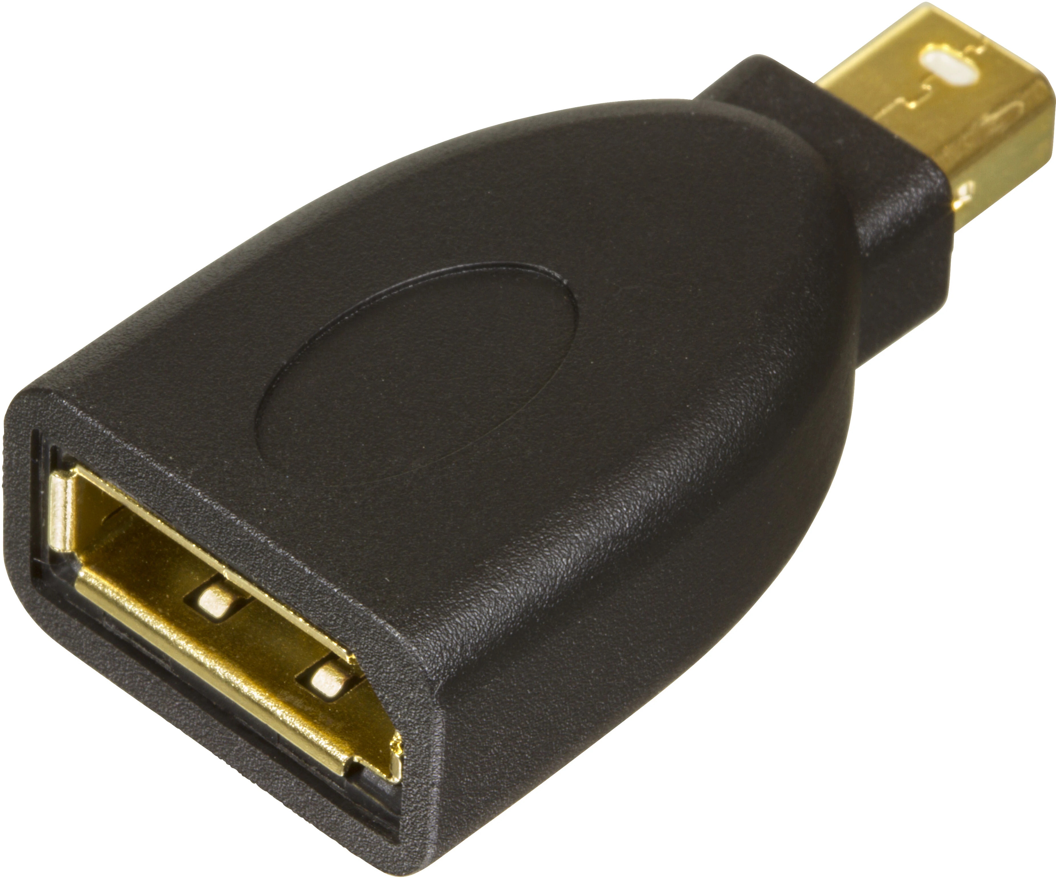 Adaptador de DisplayPort a Mini DisplayPort negro