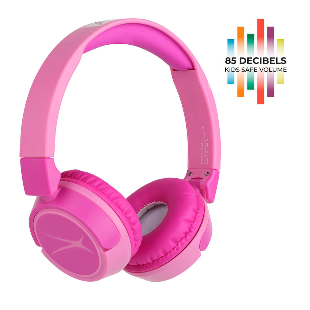 Auriculares inalámbricos On-Ear para niños 2 en 1, rosado