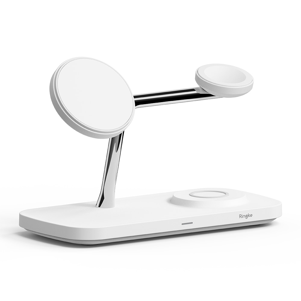 3-in-1 Wireless Charger Stand Qi2 MagSafe, blanco