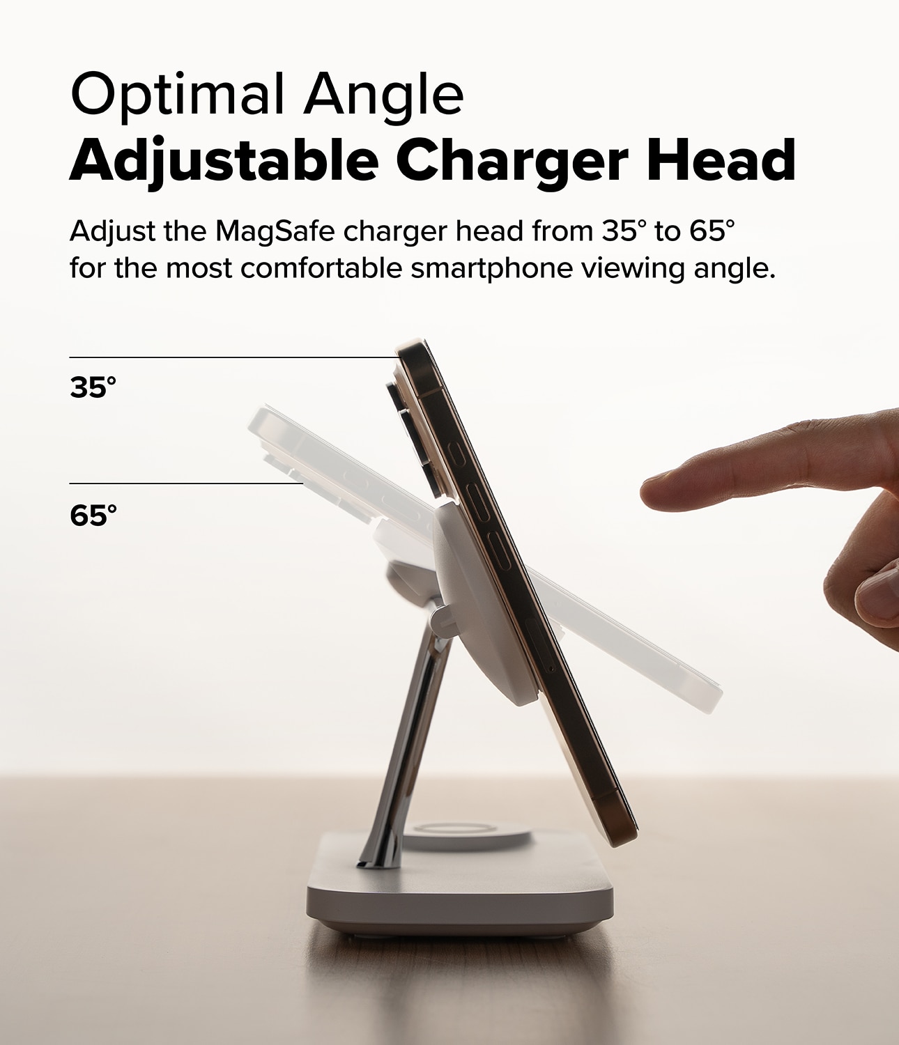 3-in-1 Wireless Charger Stand Qi2 MagSafe, blanco