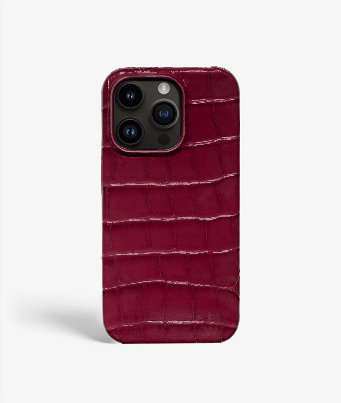 Funda iPhone 14 Pro Croco Burgundy