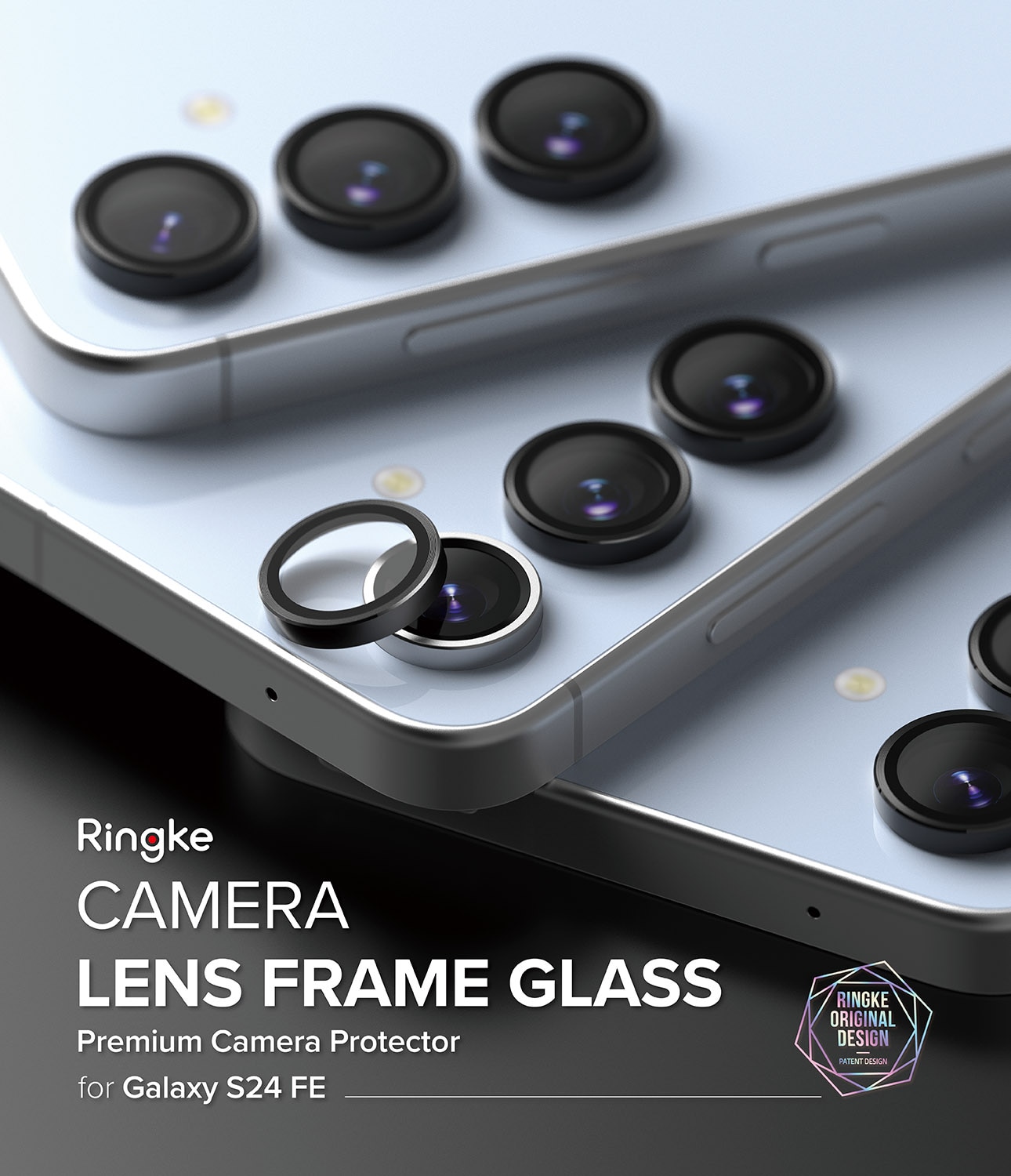 Camera Lens Frame Glass (2 piezas) Samsung Galaxy S24 FE Black