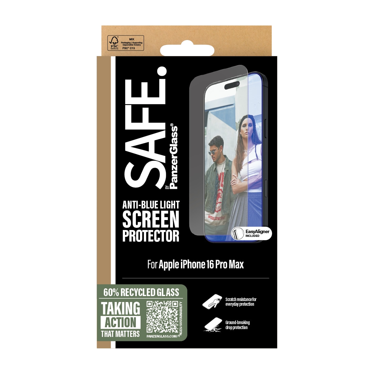 iPhone 16 Pro Max Anti-blue Light Screen Protector (with EasyAligner)