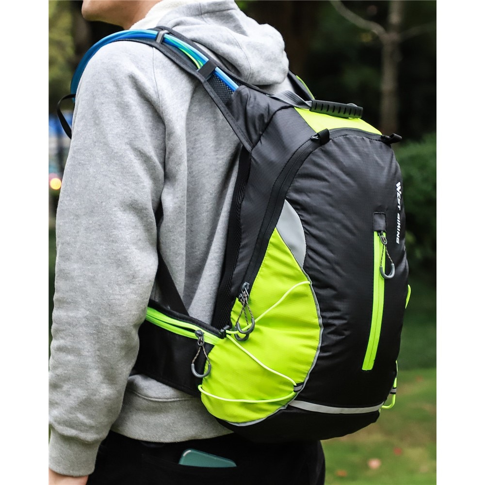 Mochila para correr y andar en bicicleta, verde