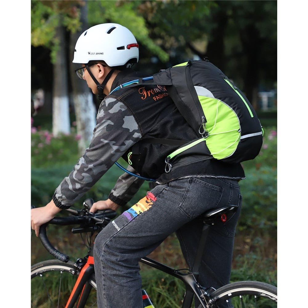 Mochila para correr y andar en bicicleta, verde