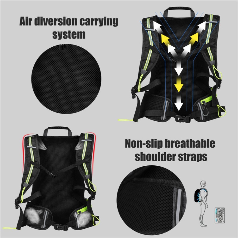 Mochila para correr y andar en bicicleta, verde