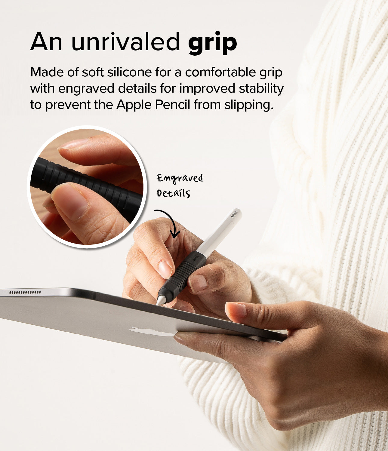 Silicone Grip Holder Apple Pencil negro