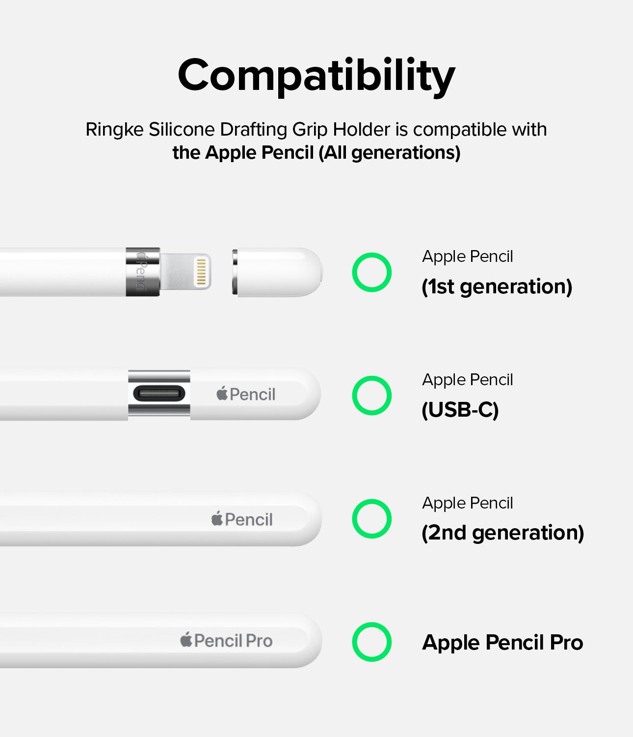 Silicone Grip Holder Apple Pencil blanco