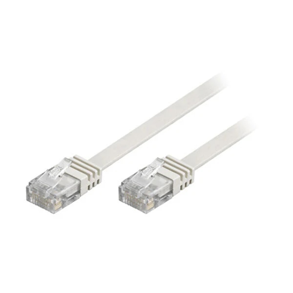 Cable de parcheo U/UTP Cat6 plano de 20 m blanco