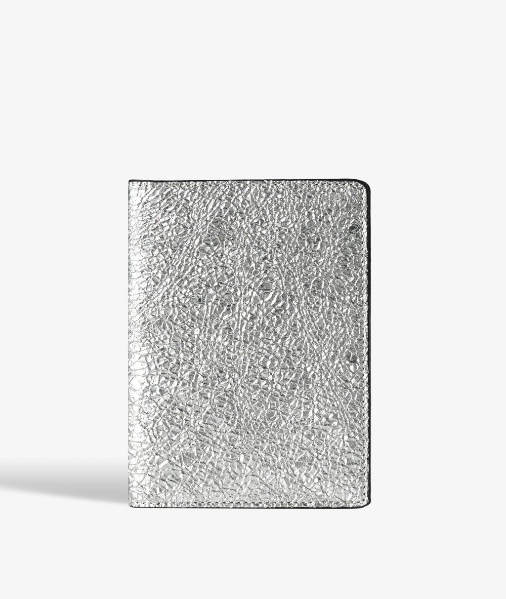 Funda para pasaporte Crushed Metallic Silver