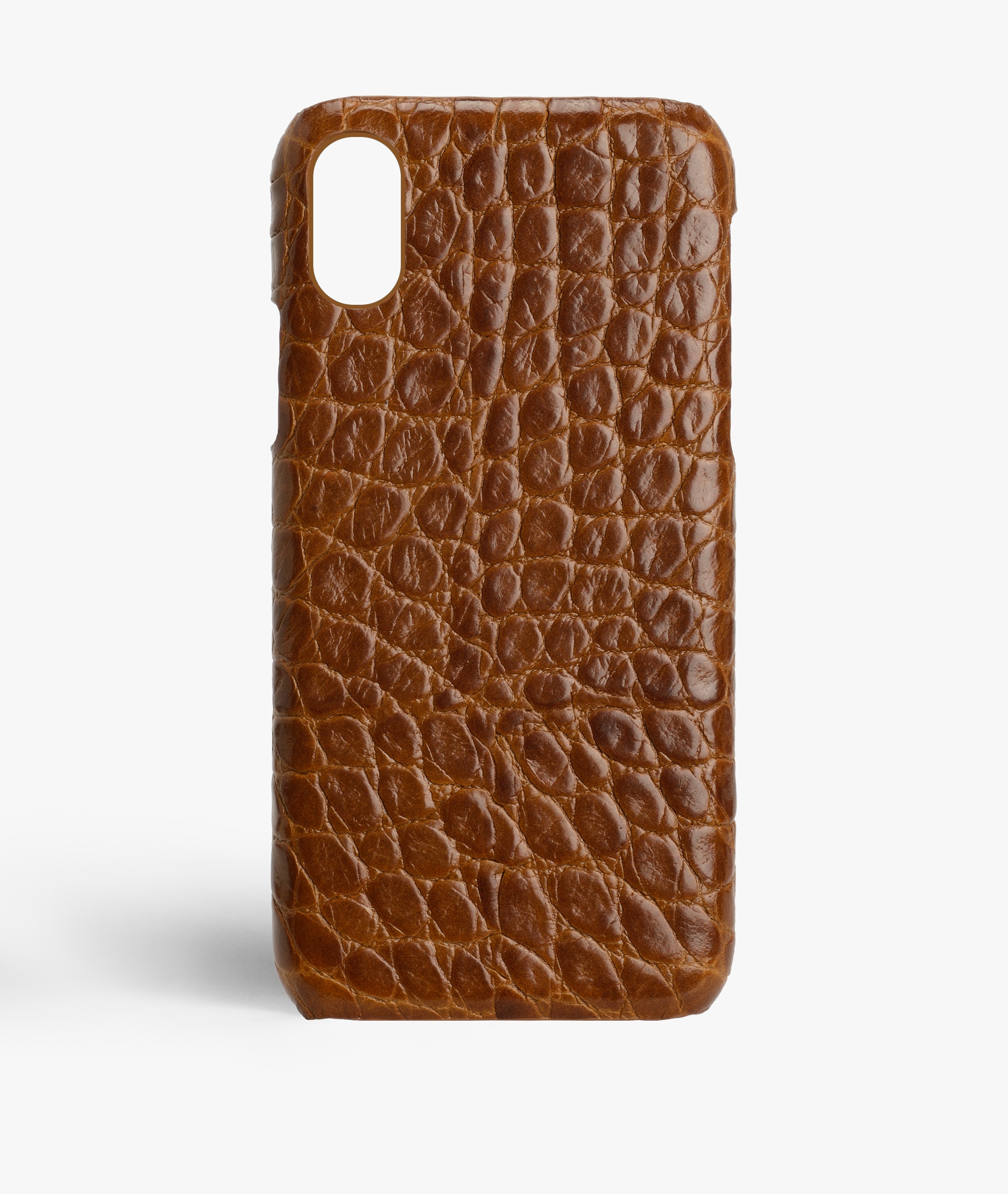 Funda iPhone X/XS Small Croco Cognac