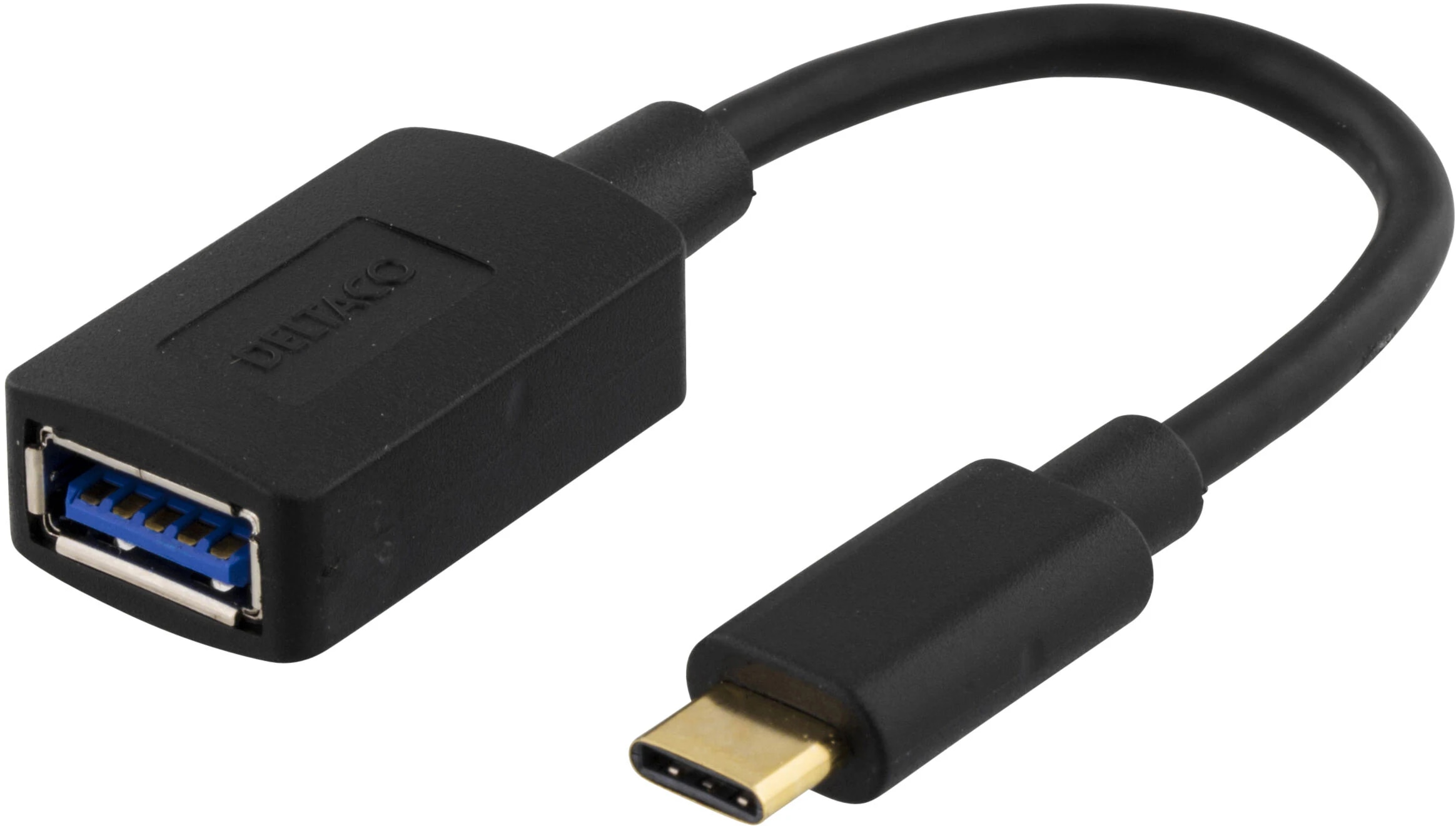 Adaptador de USB-C a USB-A negro