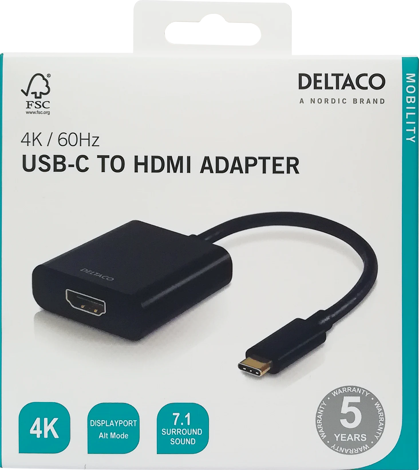 Adaptador de USB-C a HDMI  negro