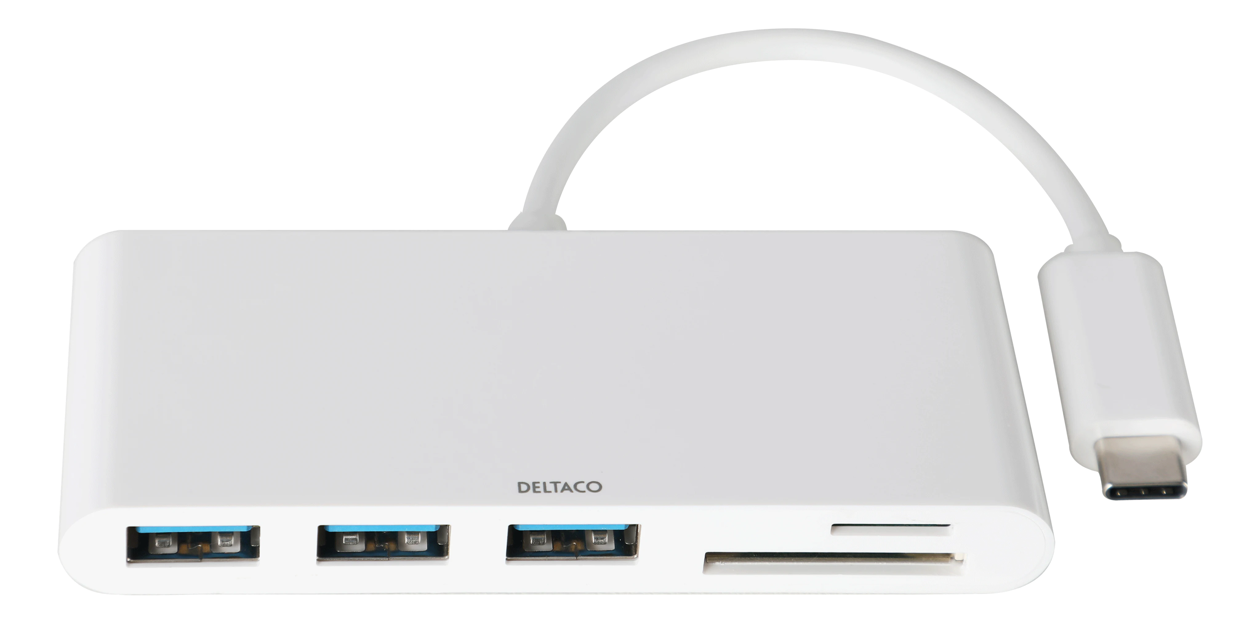 Concentrador USB-C 3x USB-A + SD/microSD blanco