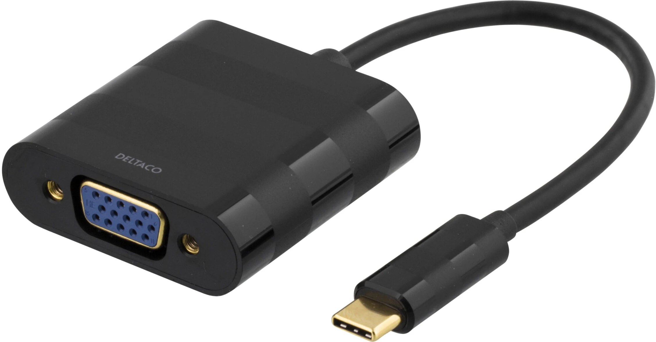 Adaptador VGA de USB-C a VGA negro