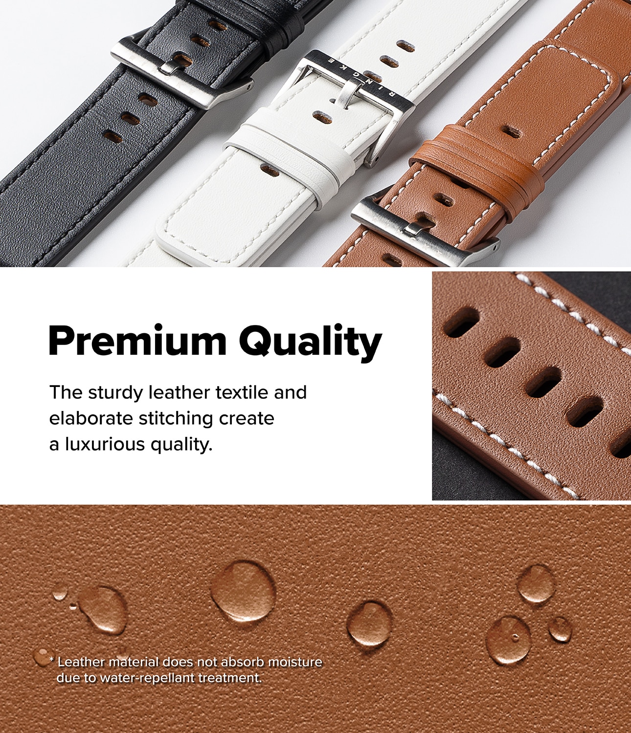 Leather One Basic Bold Band Mobvoi Ticwatch Pro 5 Brown