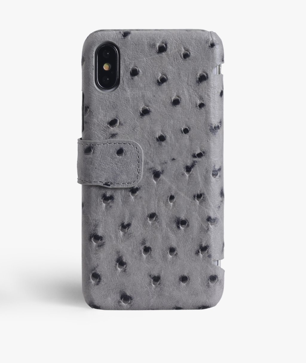 Funda cartera iPhone X/XS Ostrich Grey