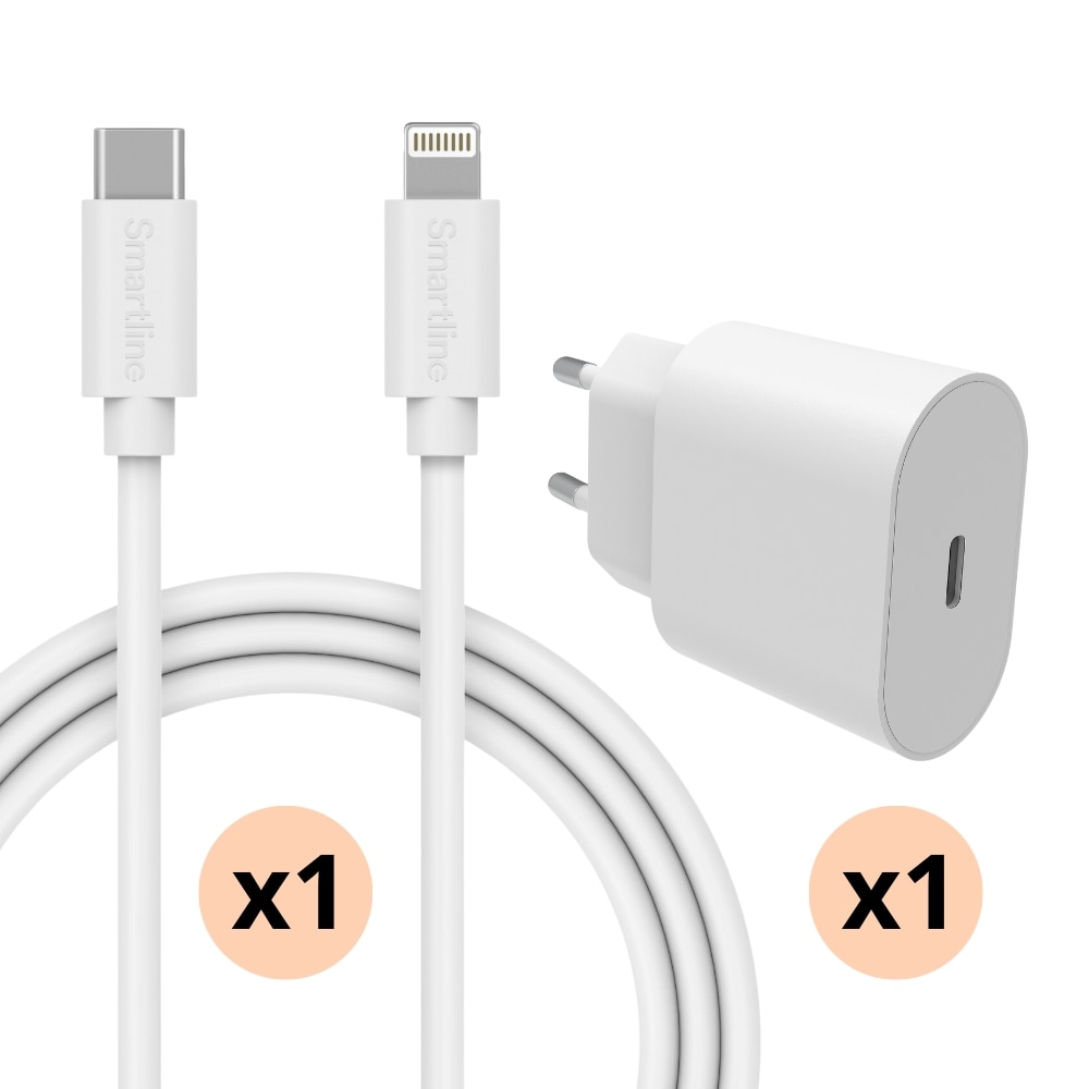 Cargador completo para iPhone X/XS - Cable de 2m y cargador de pared -  Smartline - Comprar online