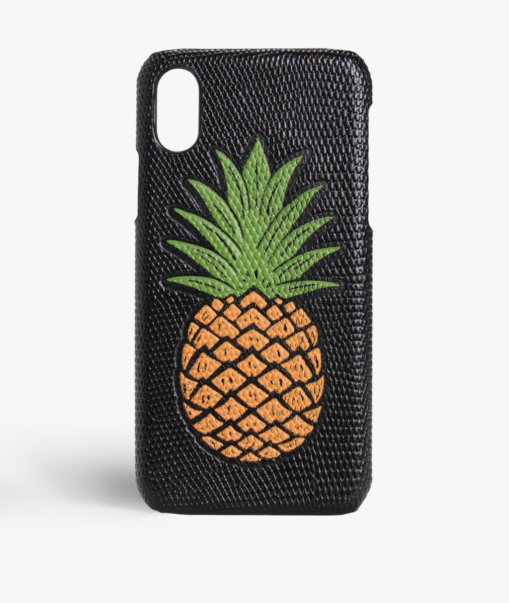 Funda iPhone X/XS Pineapple Orange Lizard Black